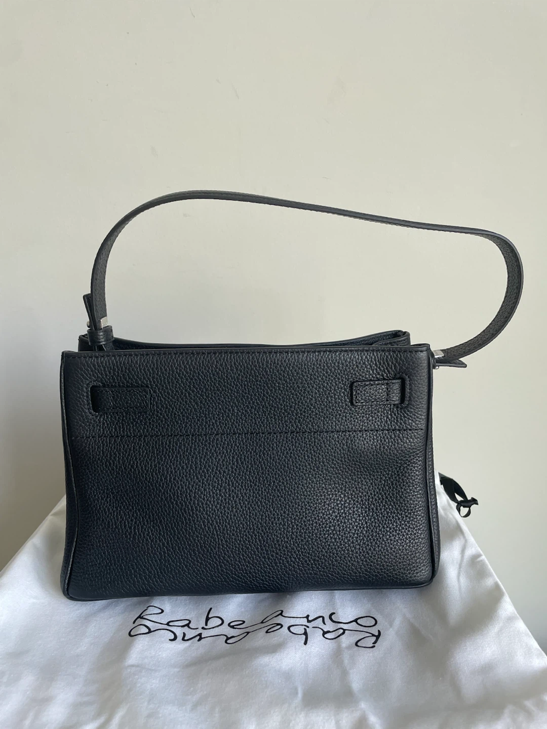 Black Leather Top Handle Bag - photo 3