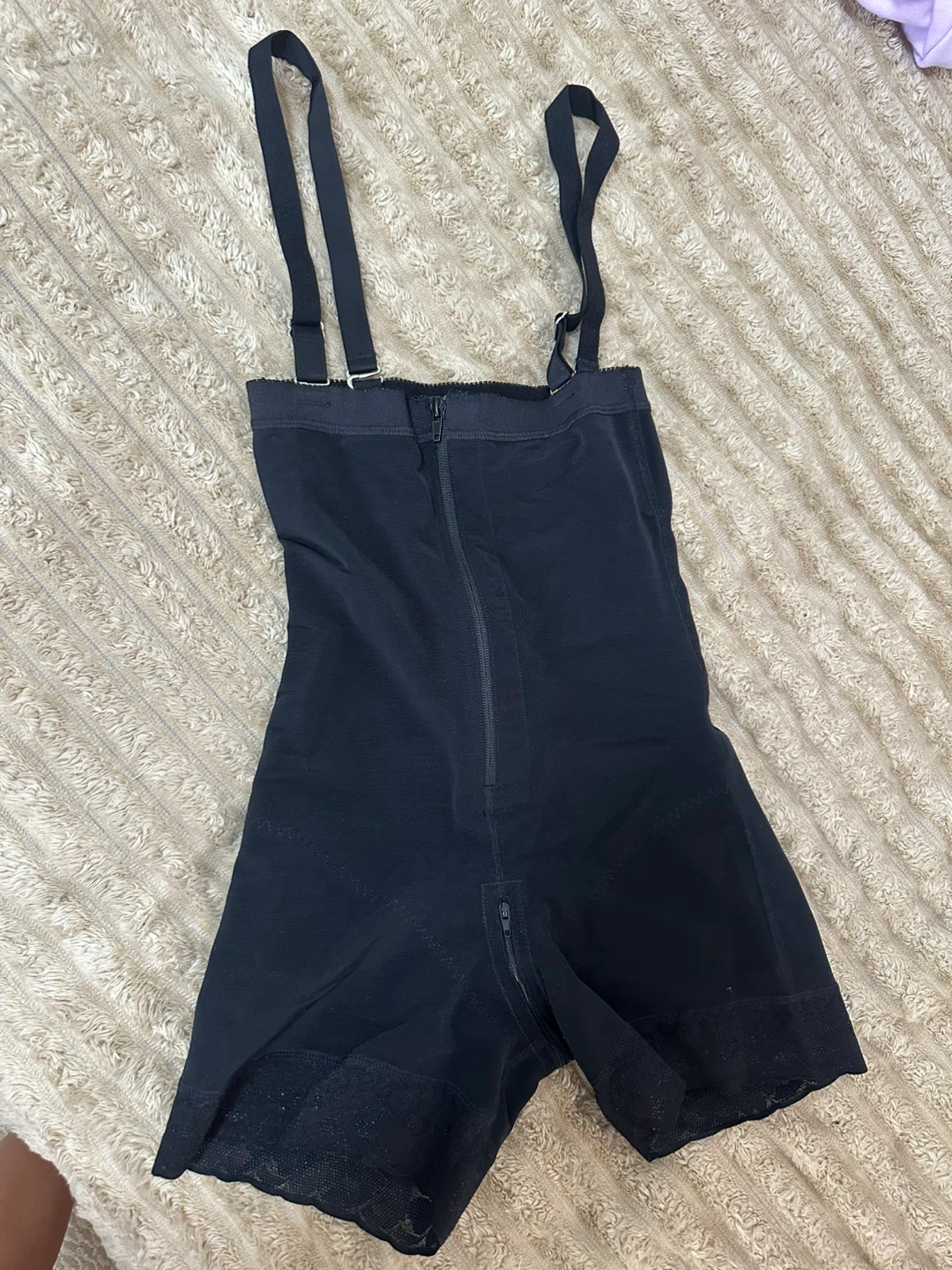 YIANNA Black Shapewear Bodysuit with Straps