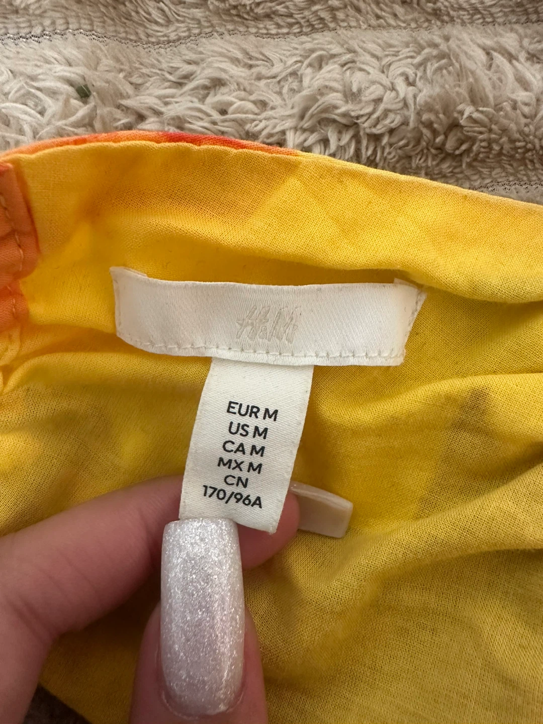 H&M Yellow Floral Ruched Puff Sleeve Top - photo 3