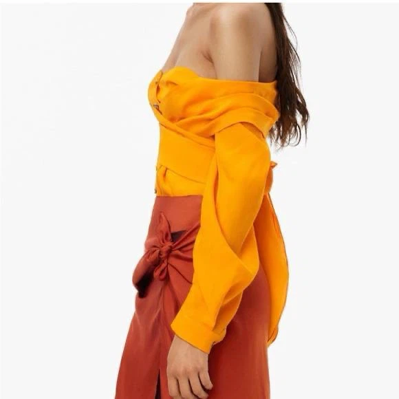 ZARA Limited Collection Bright Orange Blouse – Size XS - photo 3
