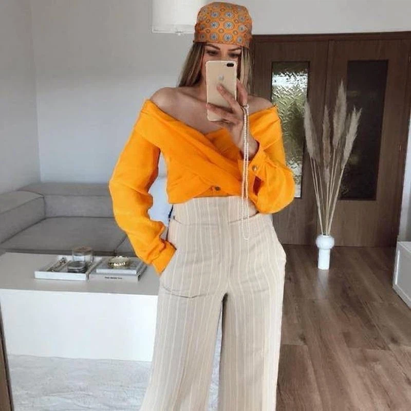 ZARA Limited Collection Bright Orange Blouse – Size XS - photo 5