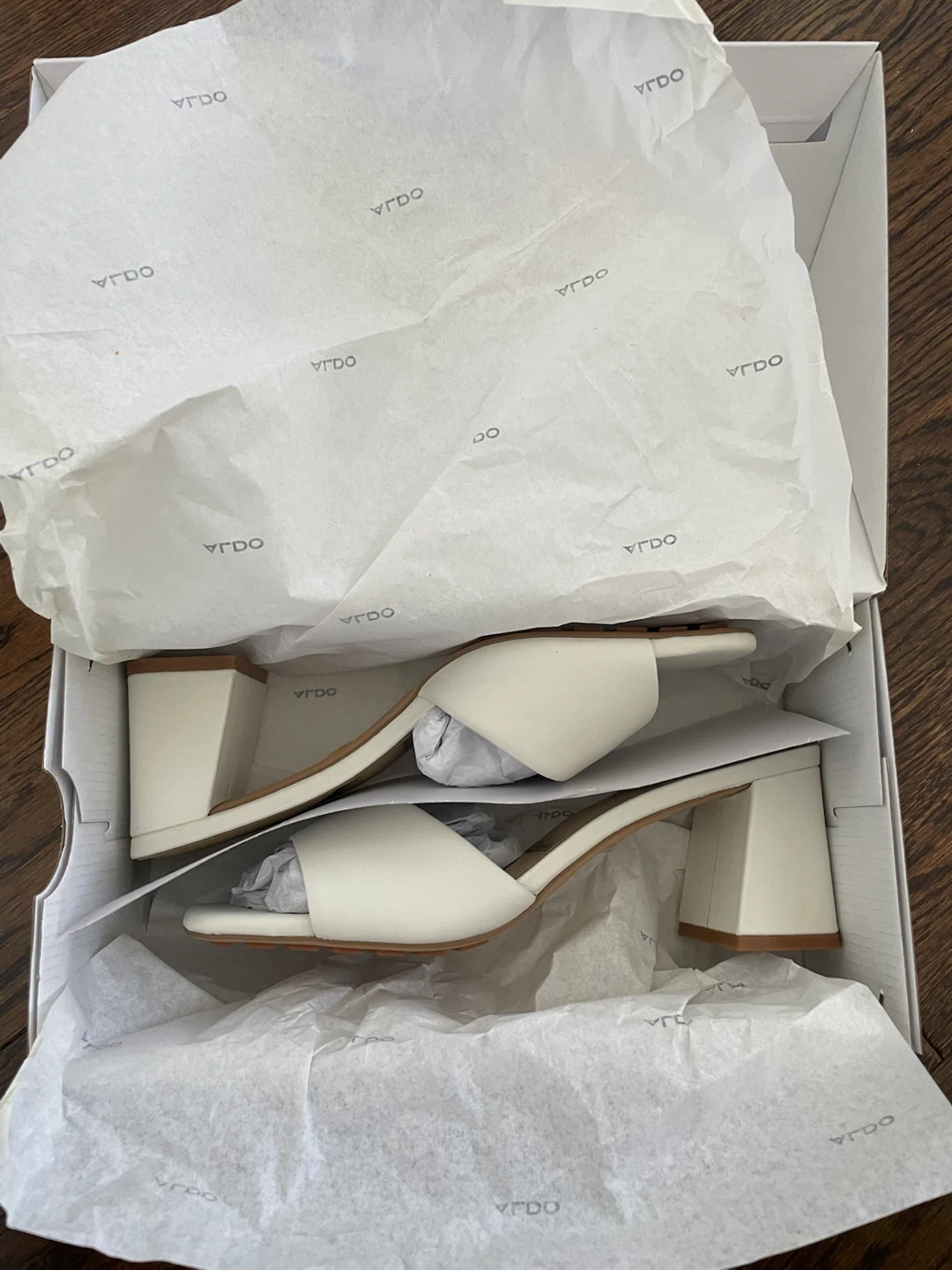 ALDO White Block Heel Mules - photo 4