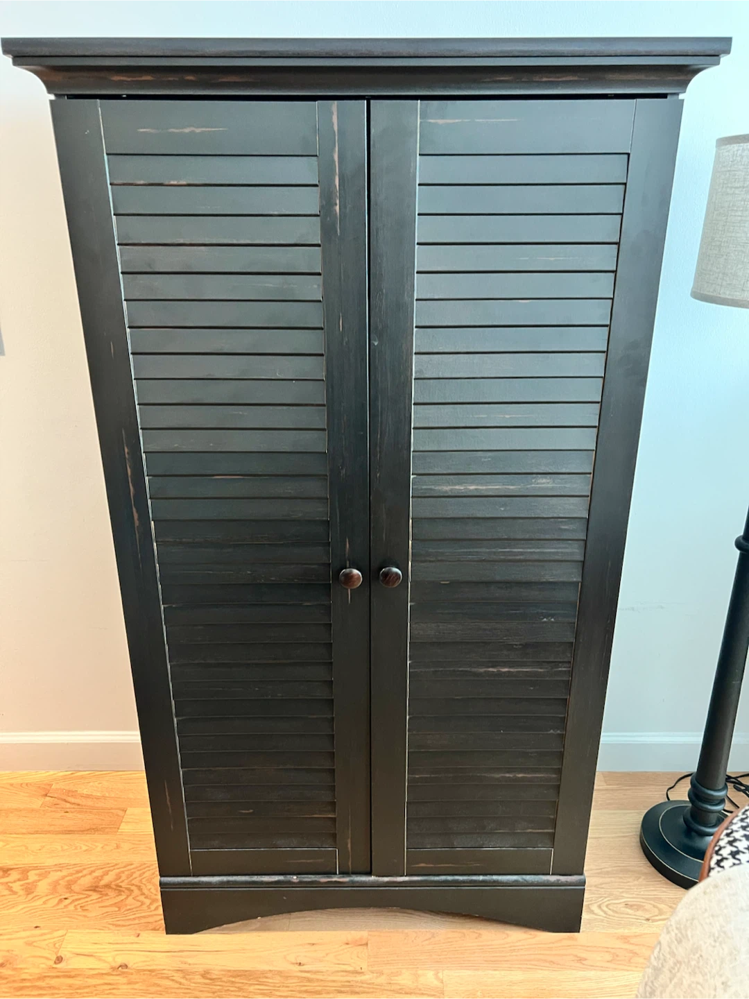 Black Wooden Storage Cabinet with Doors