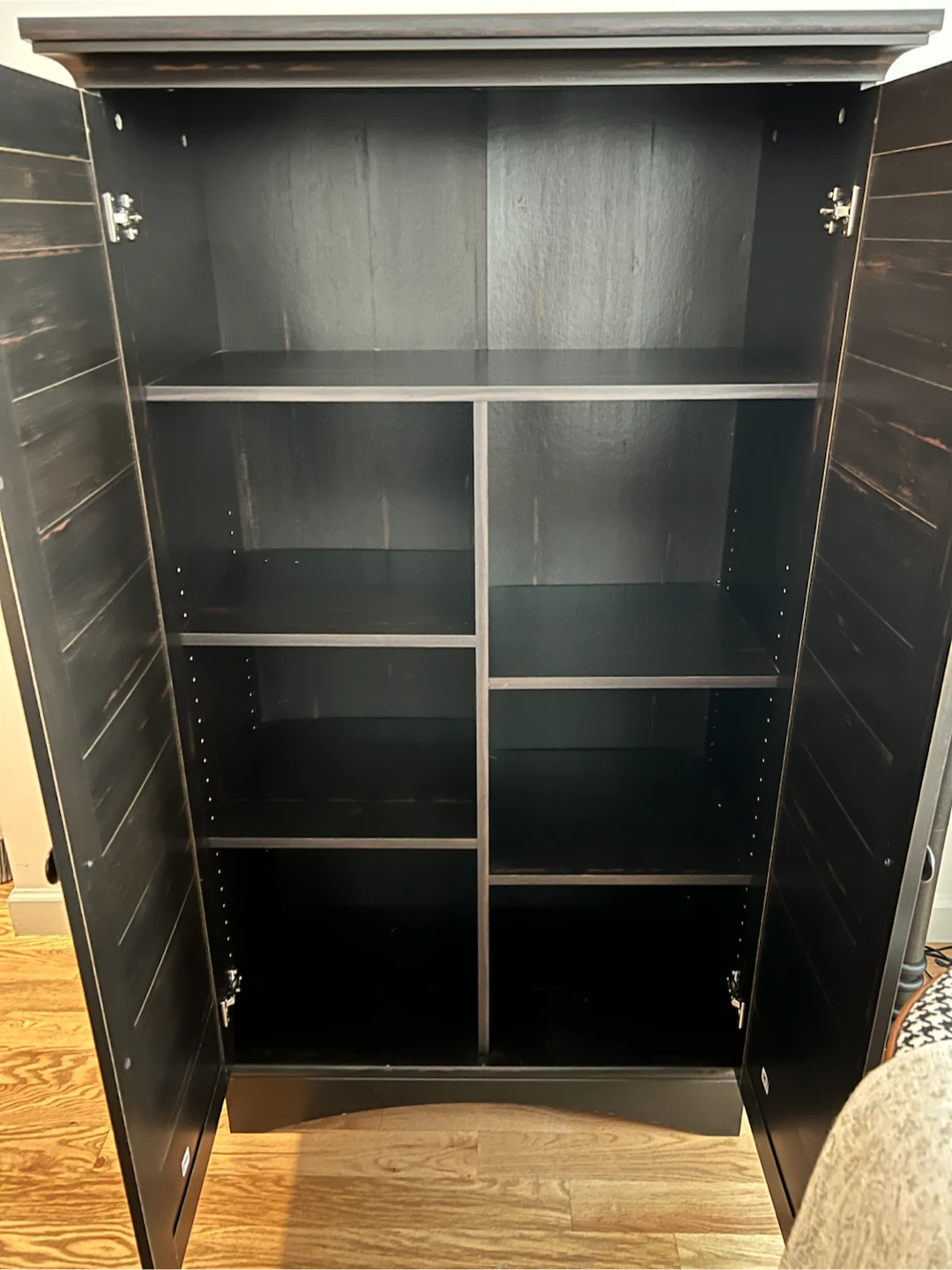 Black Wooden Storage Cabinet with Doors - photo 2