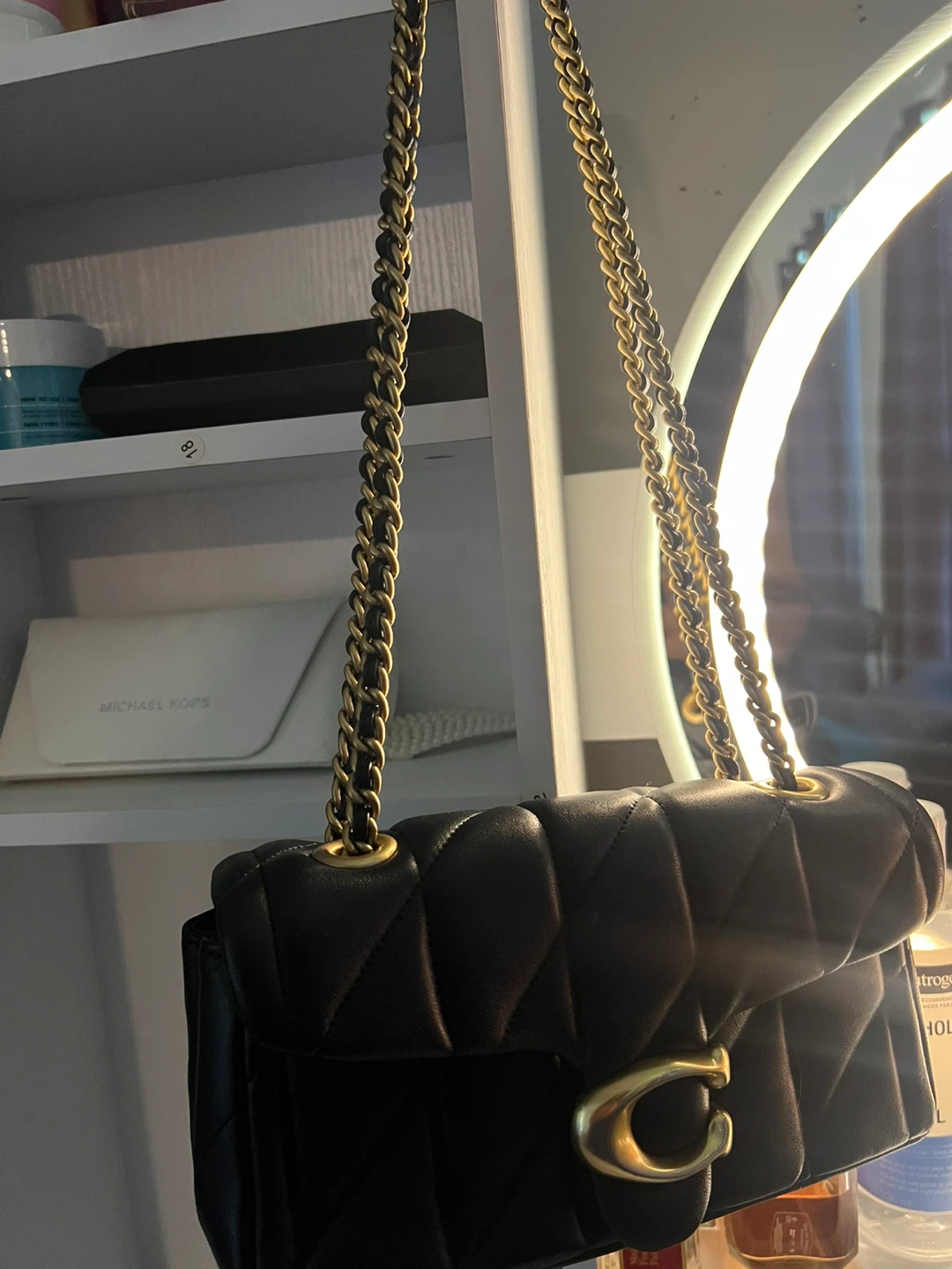 Black Coach Bag with Gold Chain - photo 2