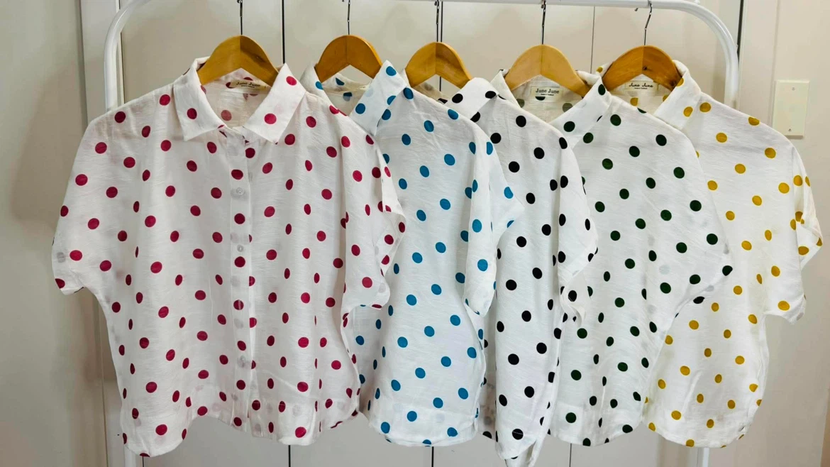 Polka Dot Short Sleeve Shirt $18each