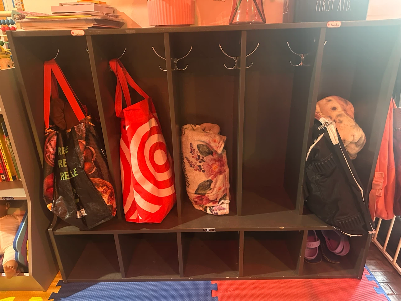 Kids Locker with Hooks and Shelves
