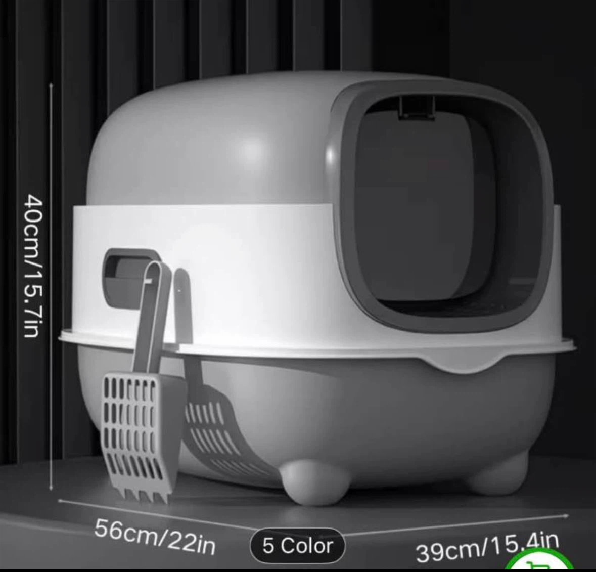 Enclosed Cat Litter Box with Scoop