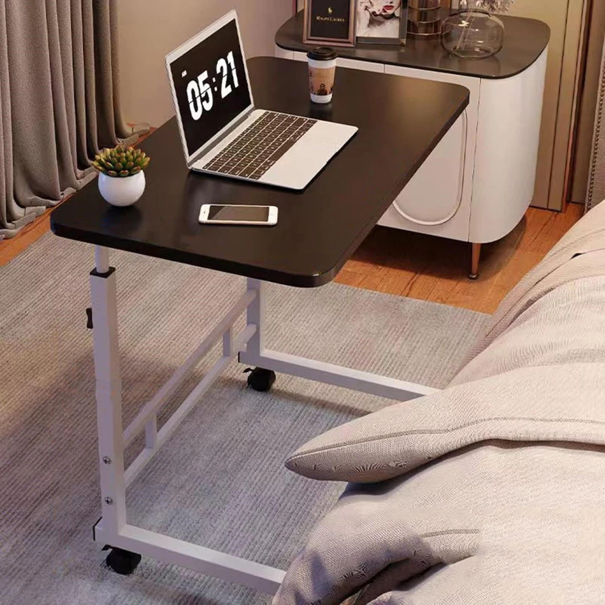 Adjustable Bedside Table with Wheels - photo 5
