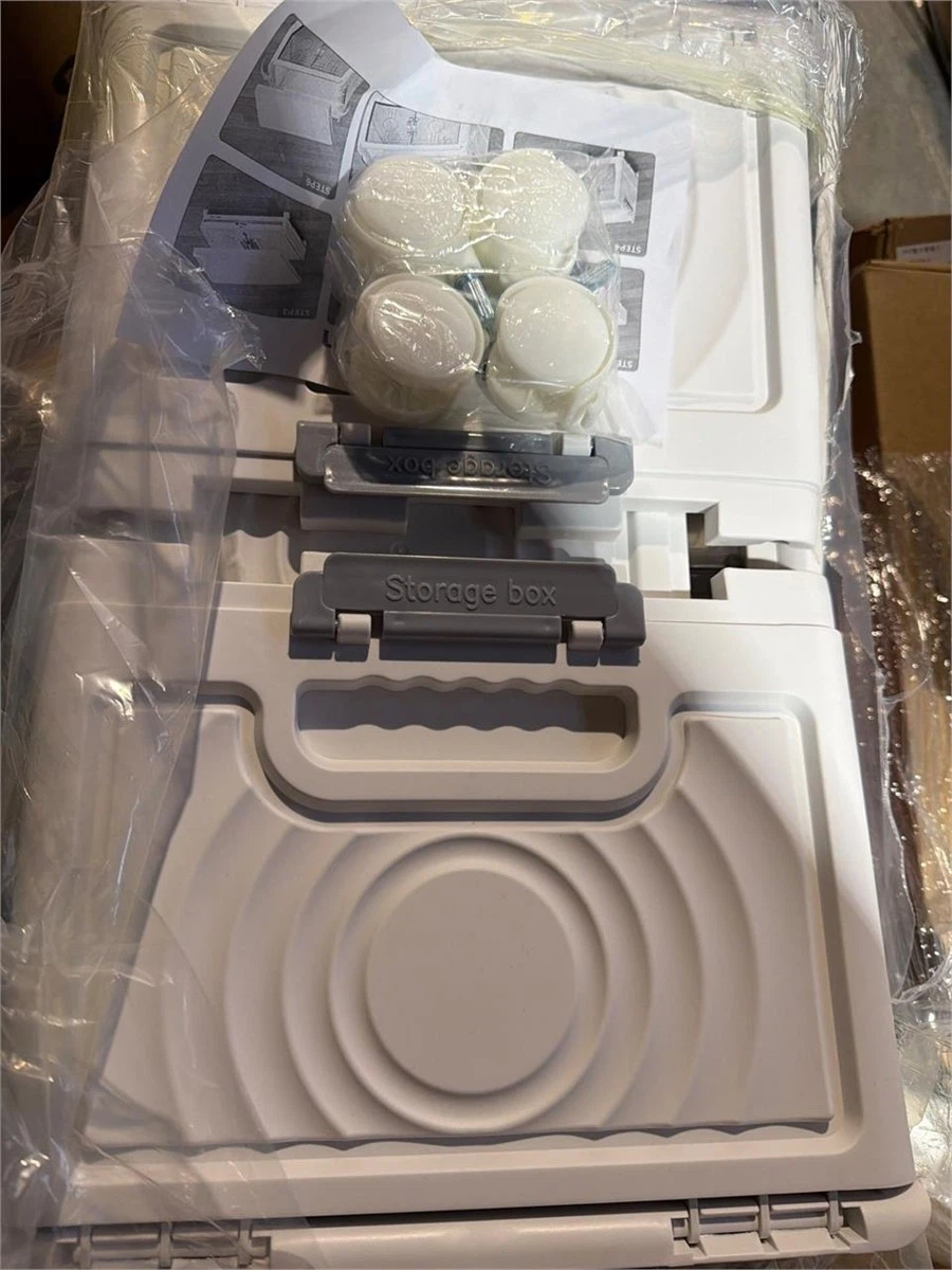 White Collapsible Storage Box with Wheels - photo 2