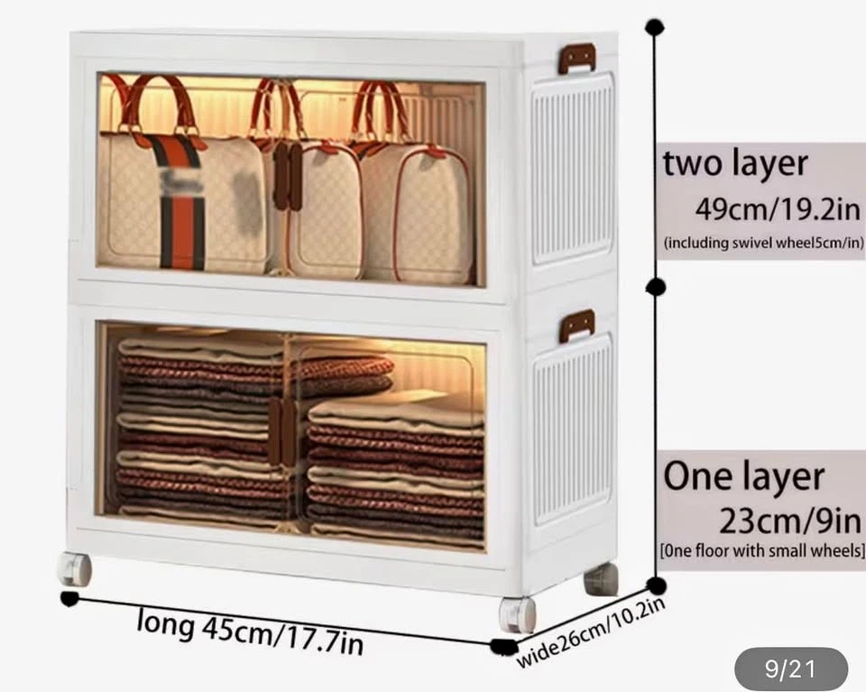 White Collapsible Storage Box with Wheels - photo 4