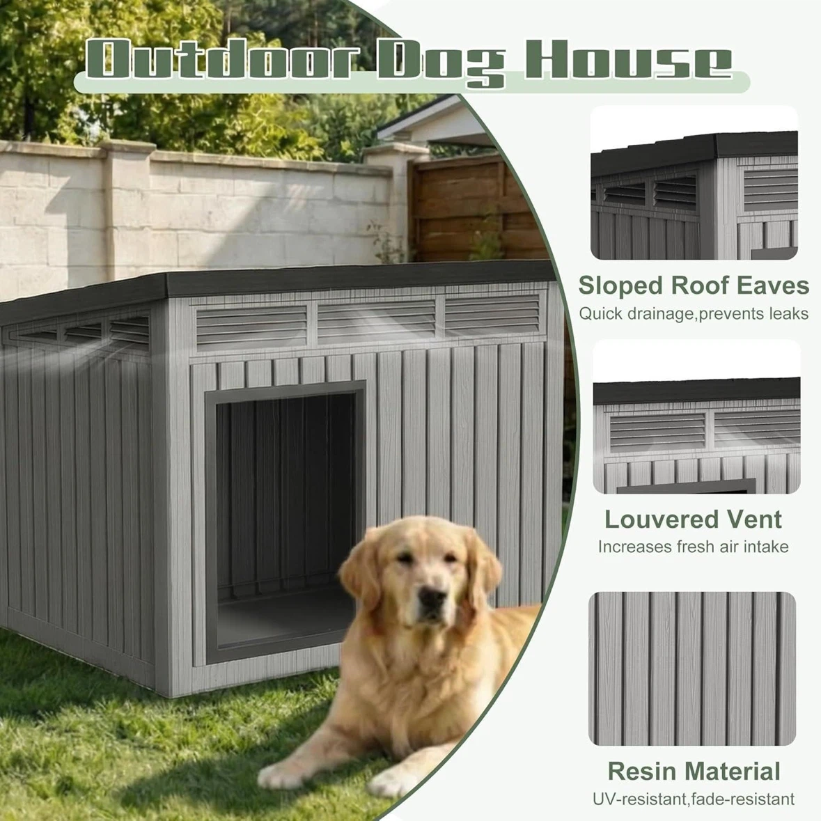 Outdoor Dog House - 31.61" Height