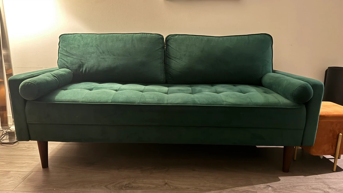 green velvet couch - photo 4