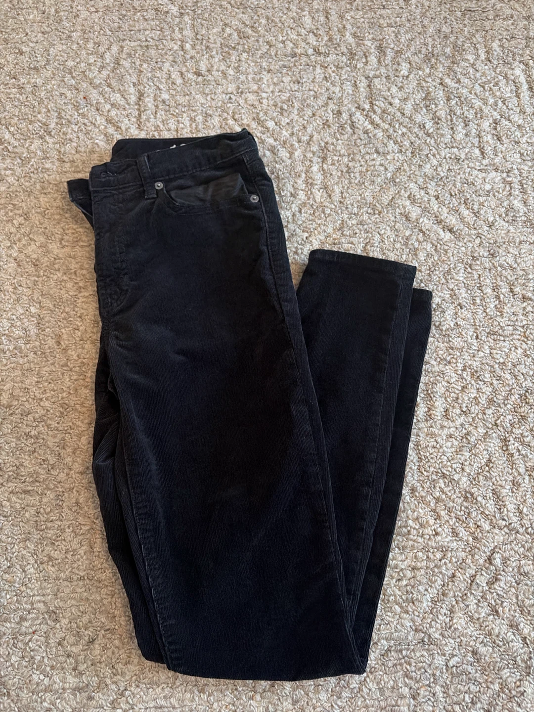 GAP Always Skinny High Rise Corduroy Pants Size 28 Black