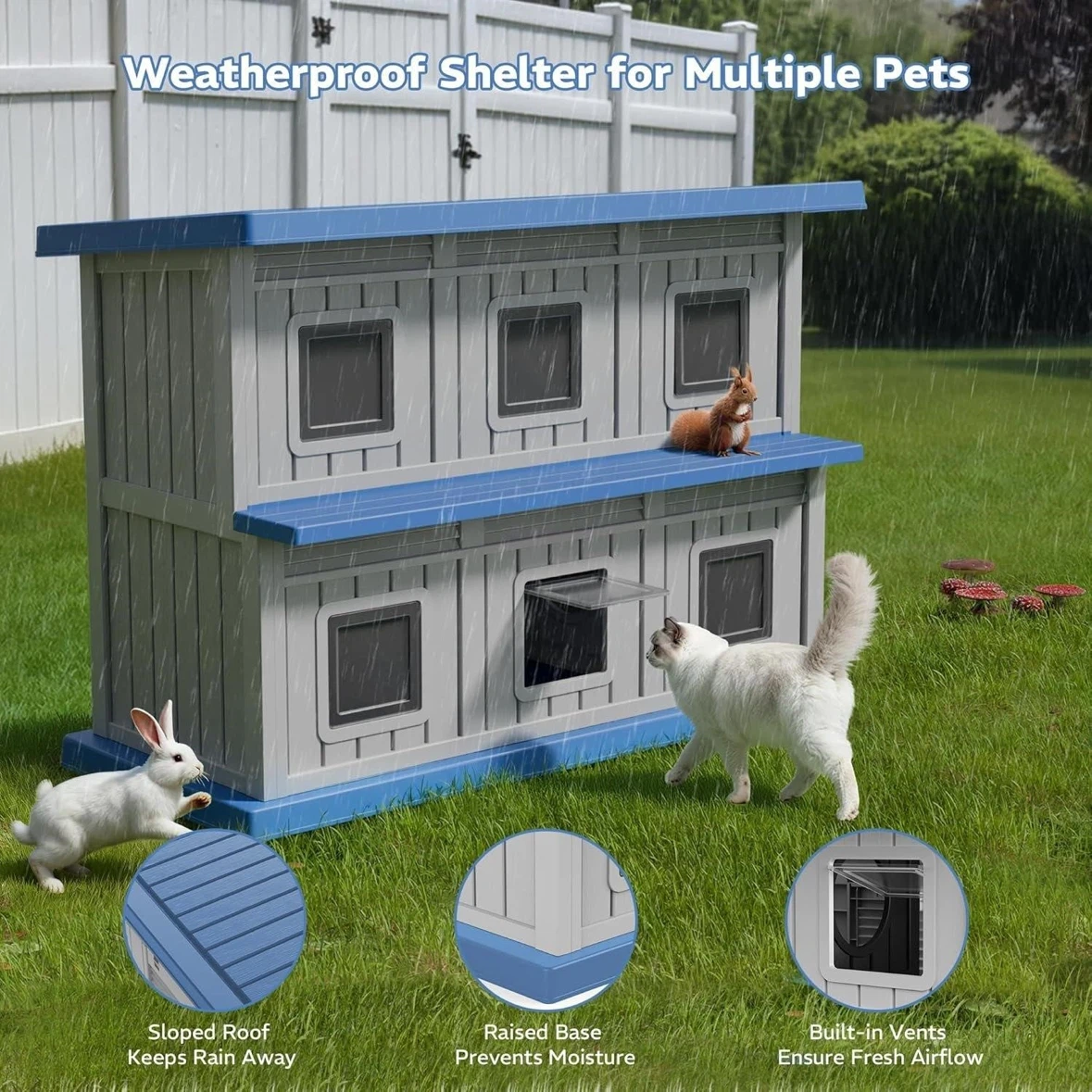 Weatherproof Pet Shelter - Multi-Level Condo - photo 3