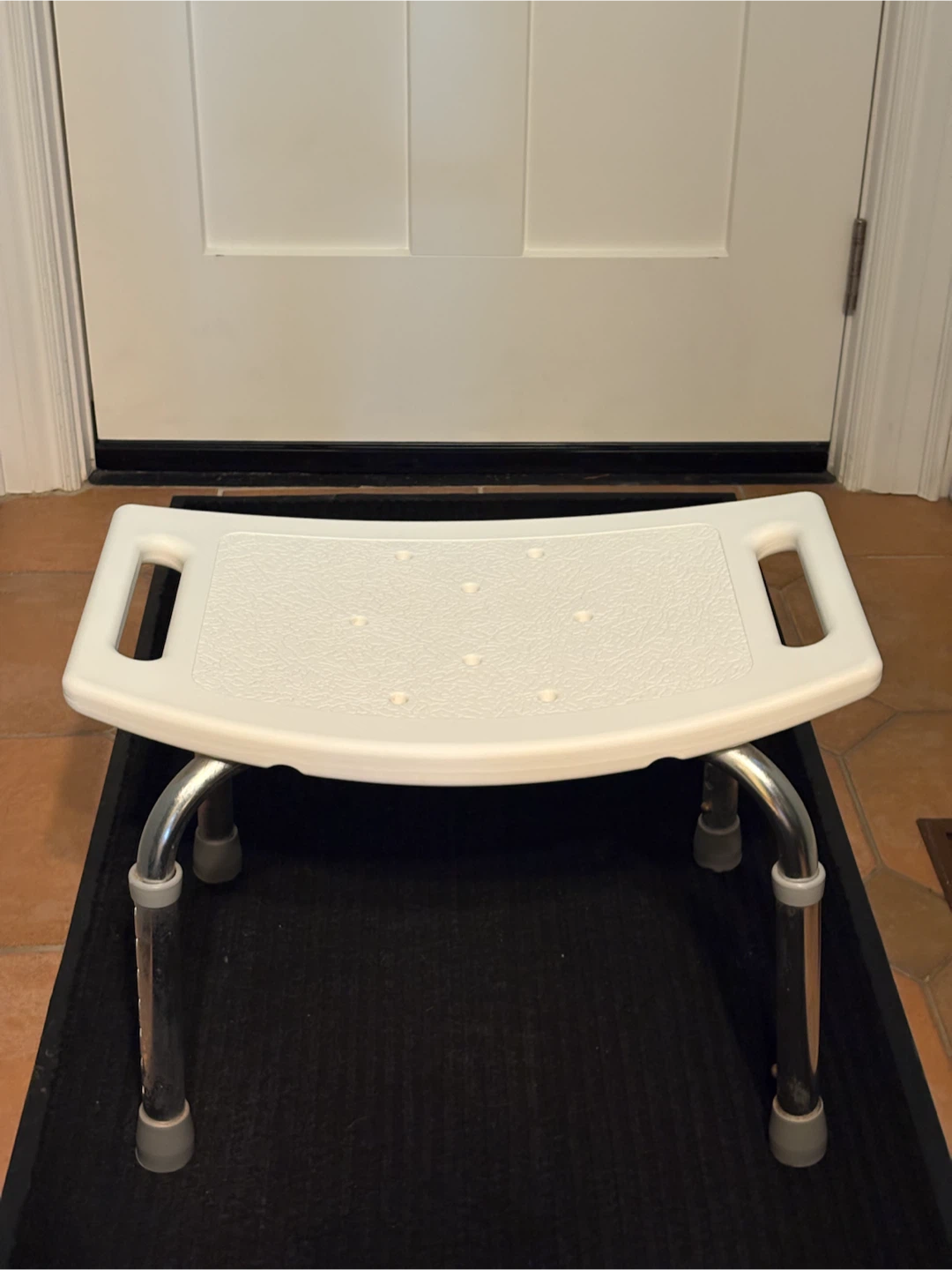 White Shower Chair with Handles