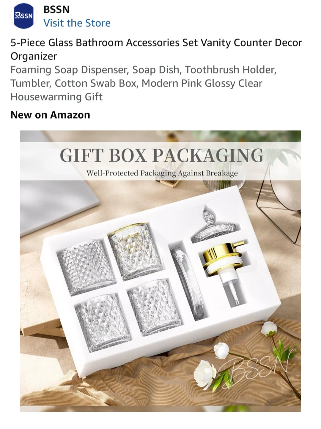 5-Piece Glass Bathroom  Set - photo 4