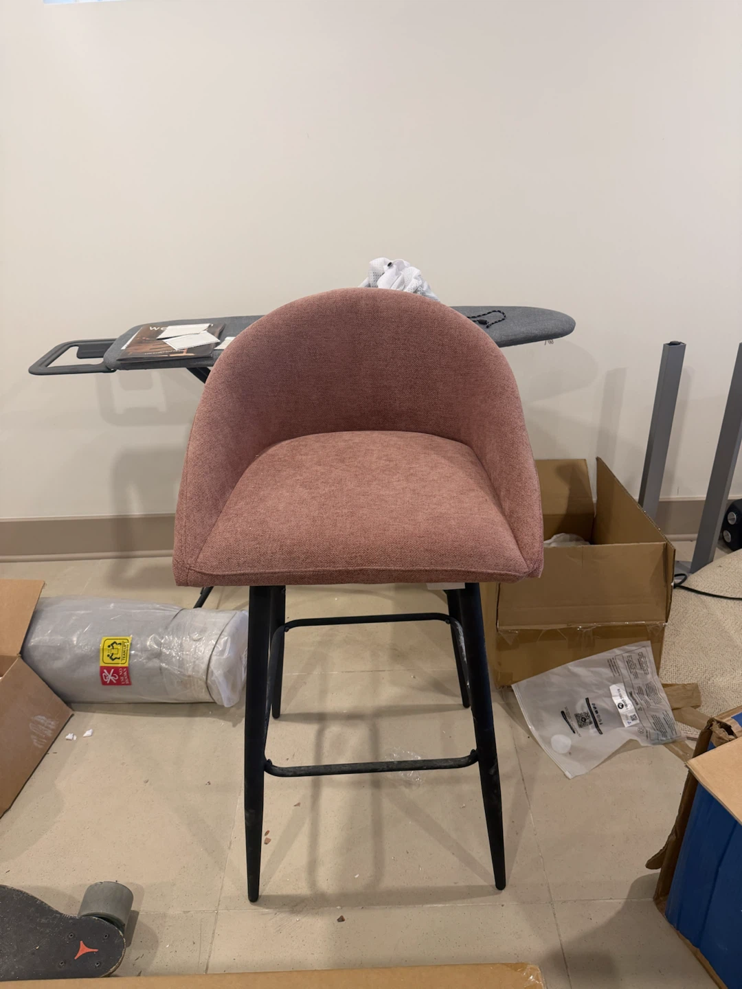 Pink Upholstered Bar Stool - photo 2