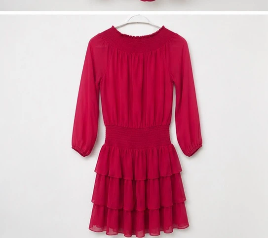 Raspberry Chiffon Tiered Dress - S/P - photo 2