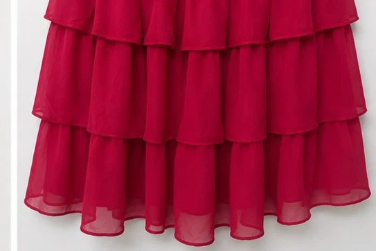 Raspberry Chiffon Tiered Dress - S/P - photo 4