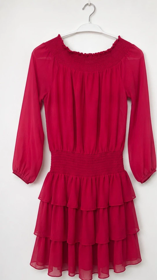 Raspberry Chiffon Tiered Dress - S/P - photo 5
