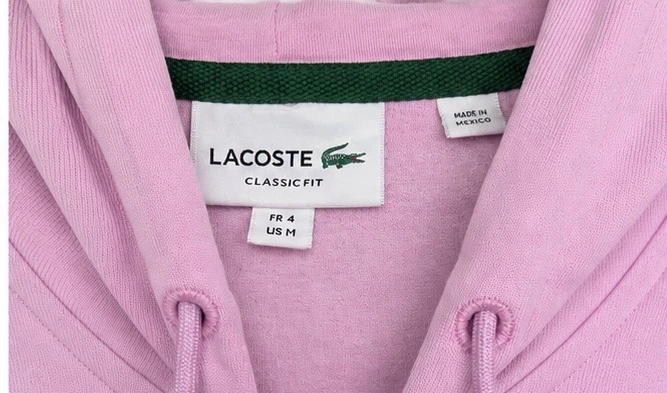 Lacoste Classic Fit Pink Hoodie - Size M