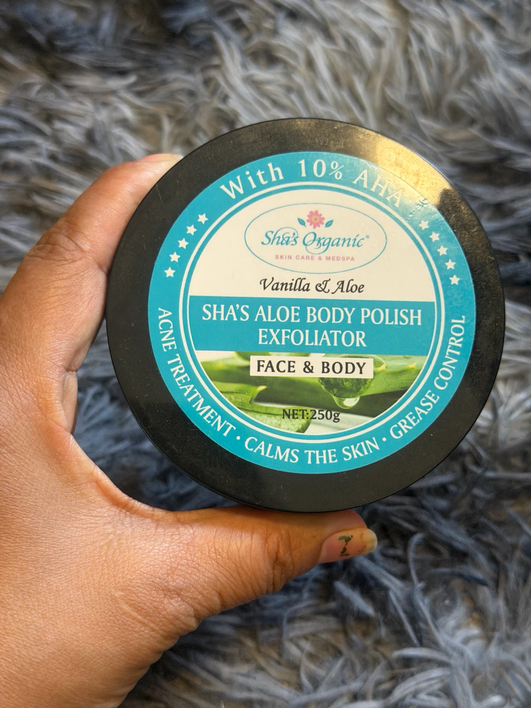 Sha's Organic Aloe Body Polish Exfoliator Vanilla & Aloe