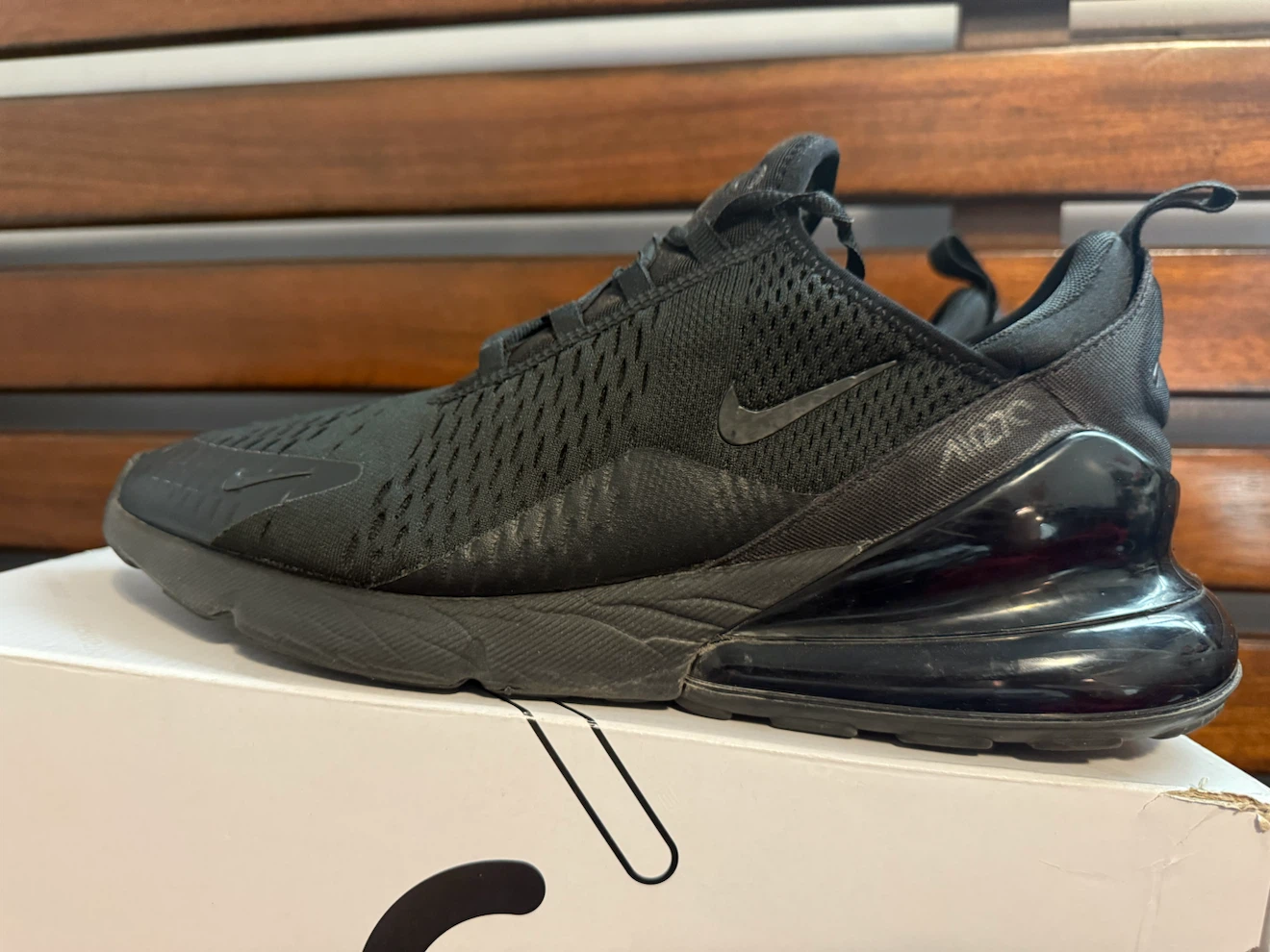 Nike Air Max 270 “Triple Black” Size 12 | Pre-Owned | Authentic - photo 3