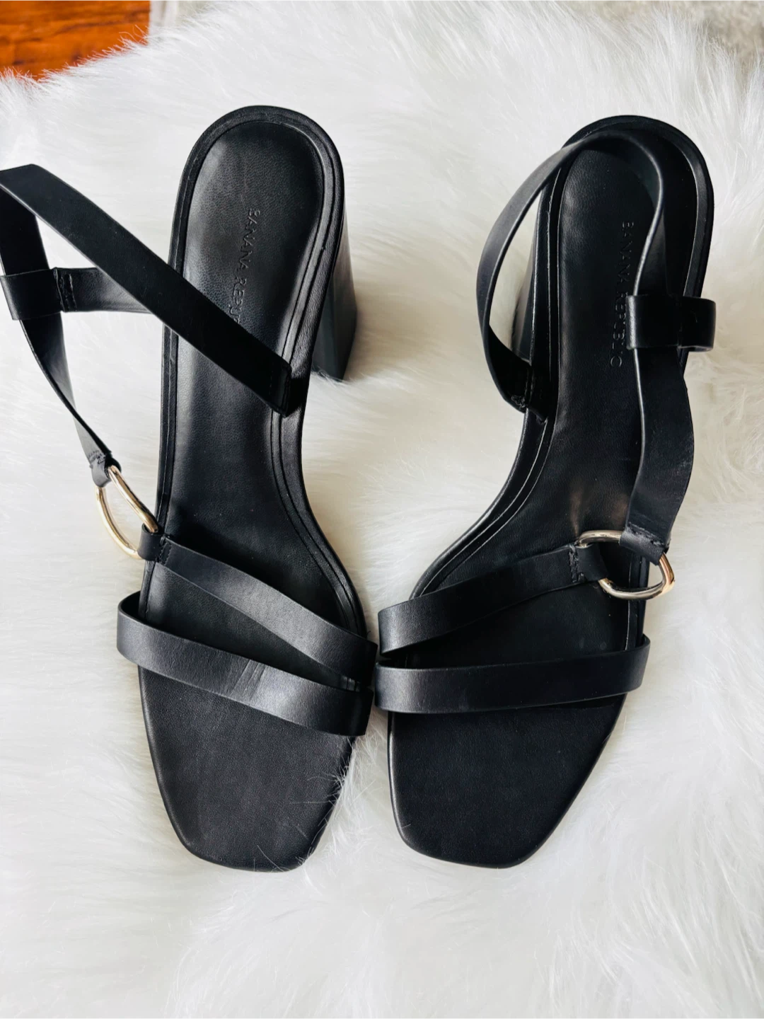 Banana Republic Black Block Heel Sandals