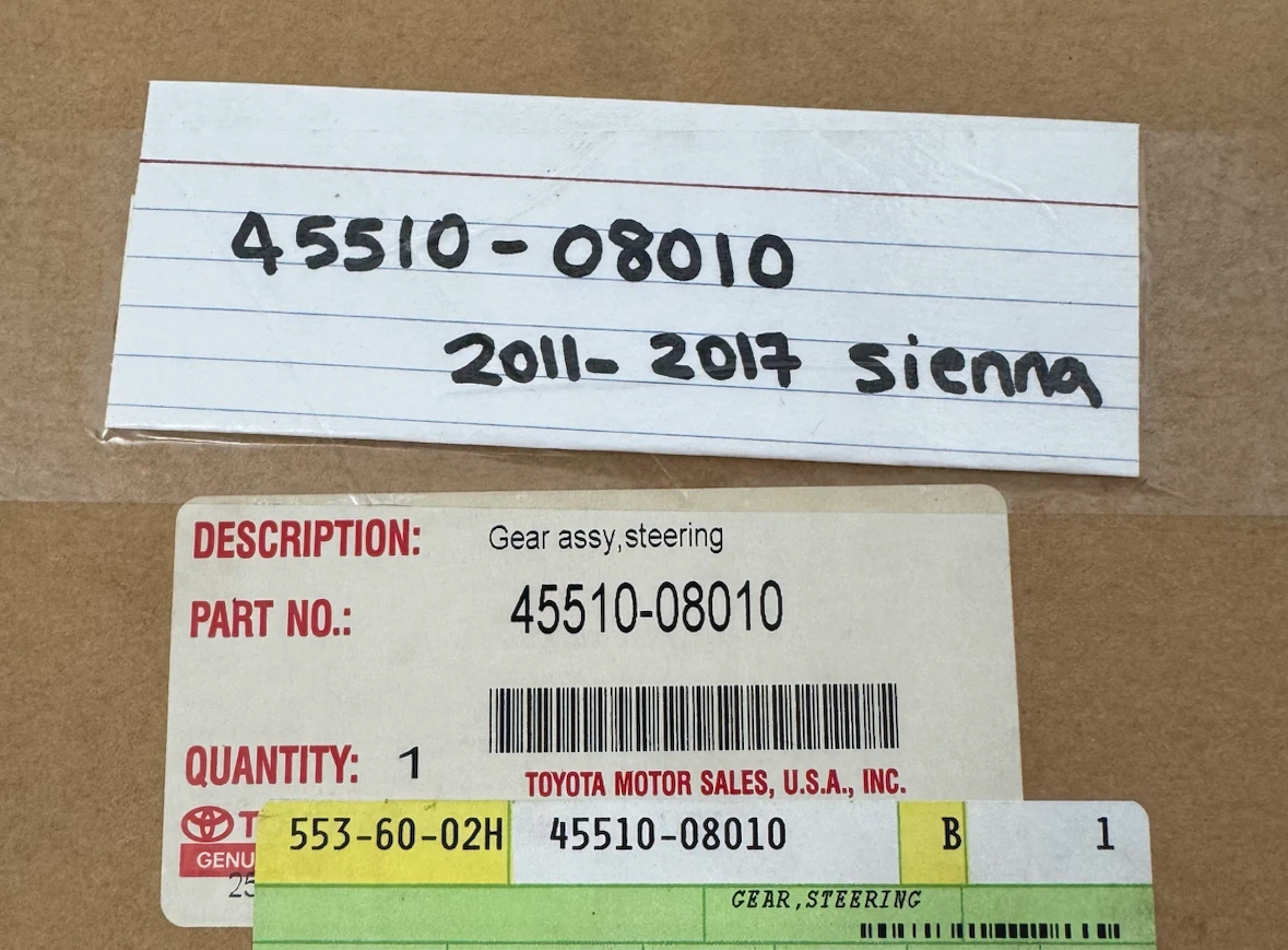 Used Toyota Sienna Steering Rack and Pinion Assembly - photo 4