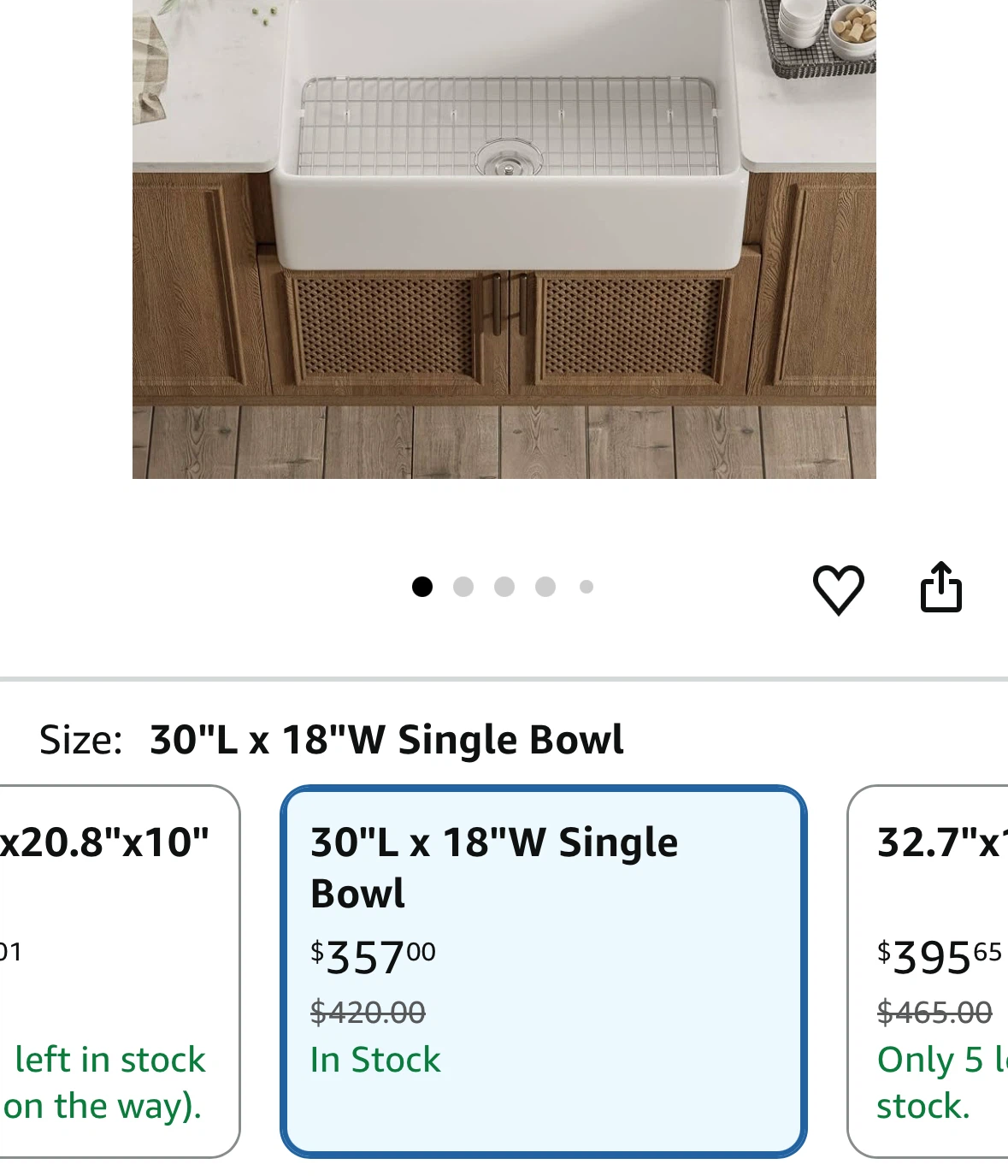 DeerValley Farmhouse Kitchen Sink 30"x18"- AS IS