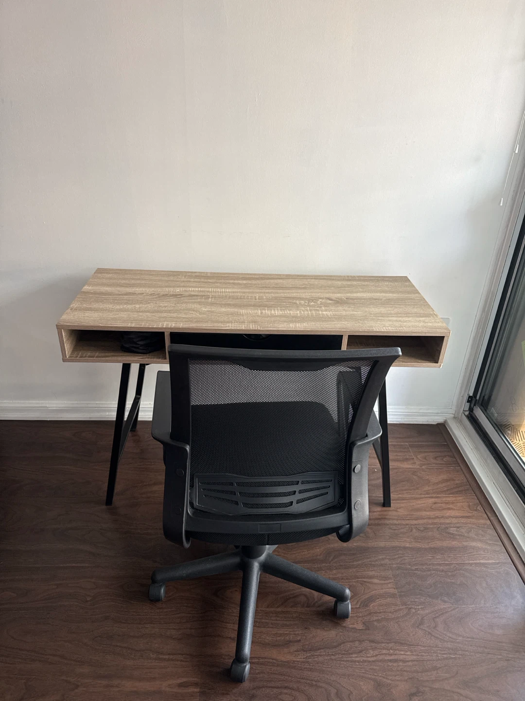 Wood Grain Desk with Storage and Revolving Chair ( JYSK)