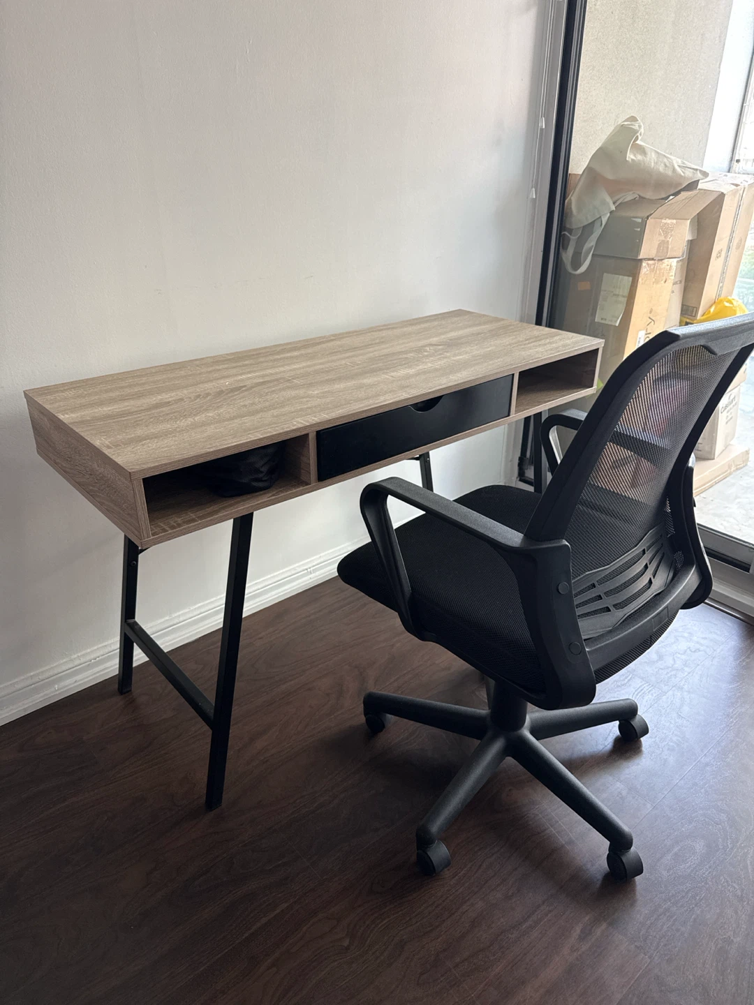 Wood Grain Desk with Storage and Revolving Chair ( JYSK) - photo 2