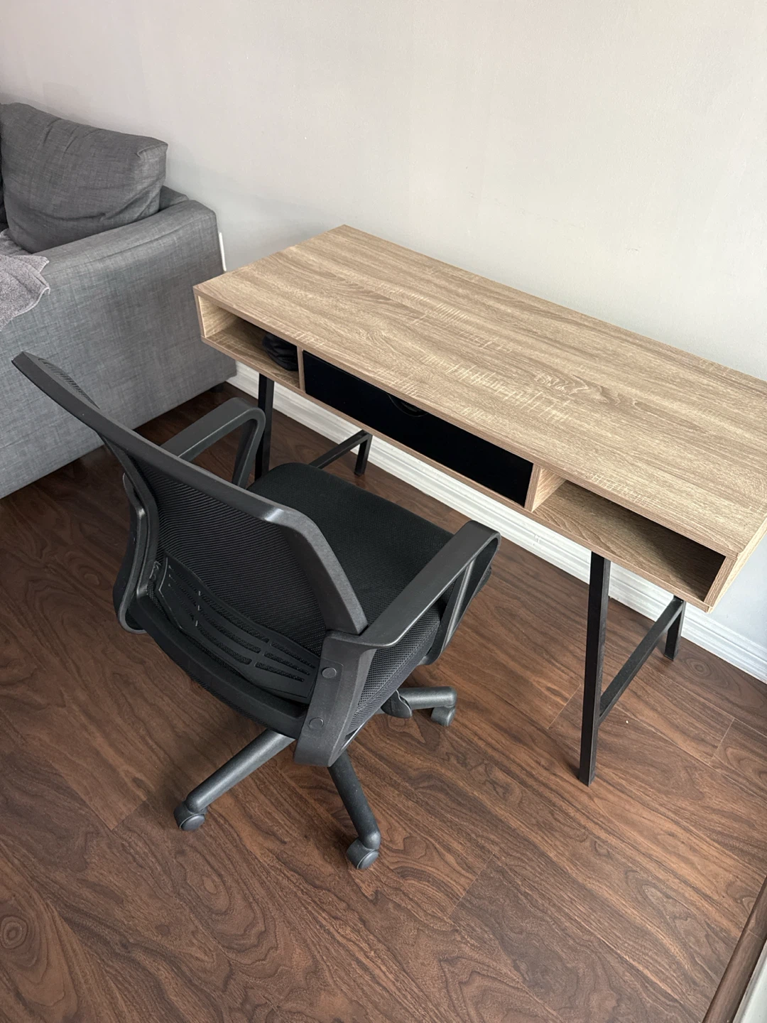 Wood Grain Desk with Storage and Revolving Chair ( JYSK) - photo 3