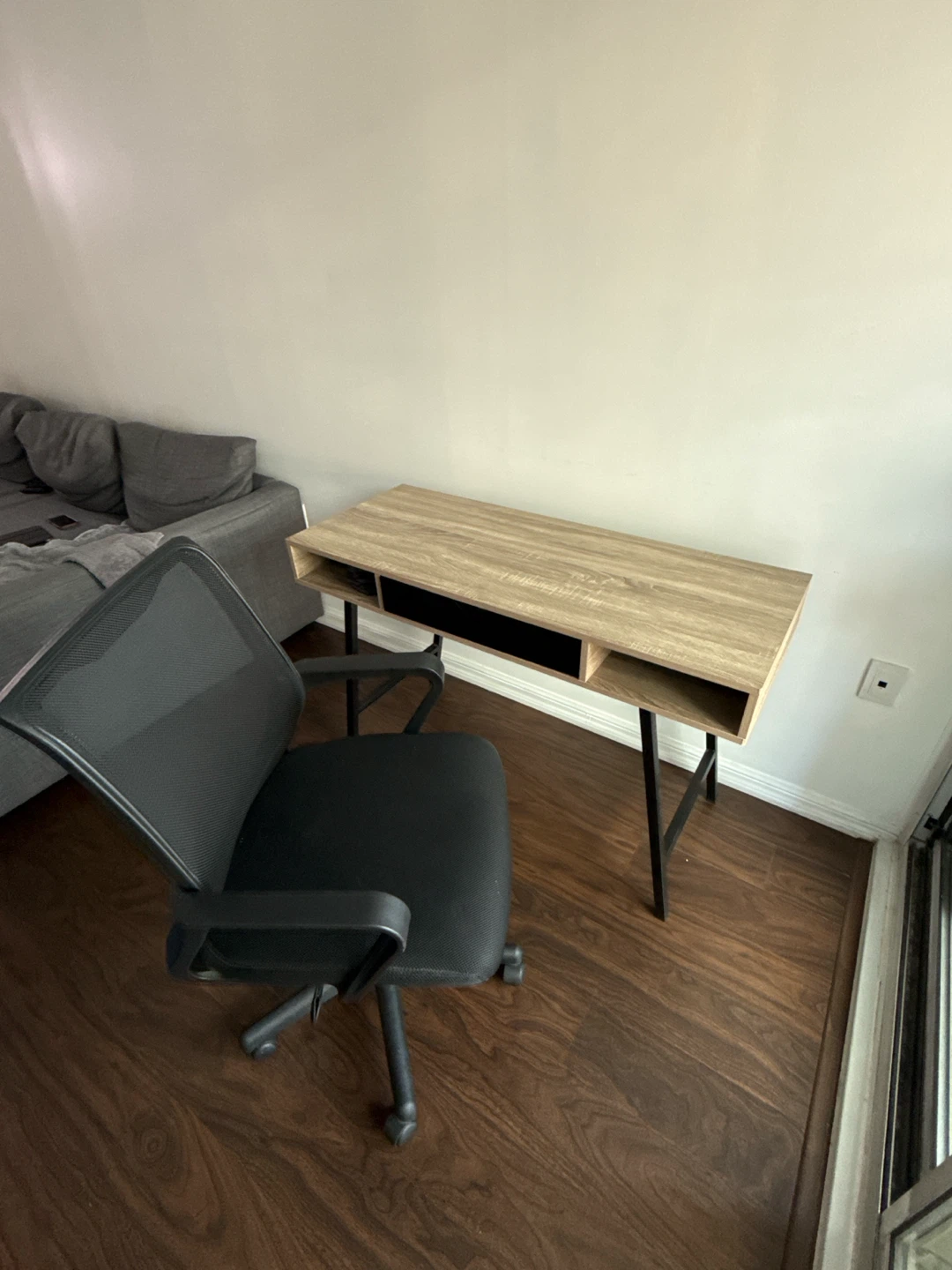Wood Grain Desk with Storage and Revolving Chair ( JYSK) - photo 4
