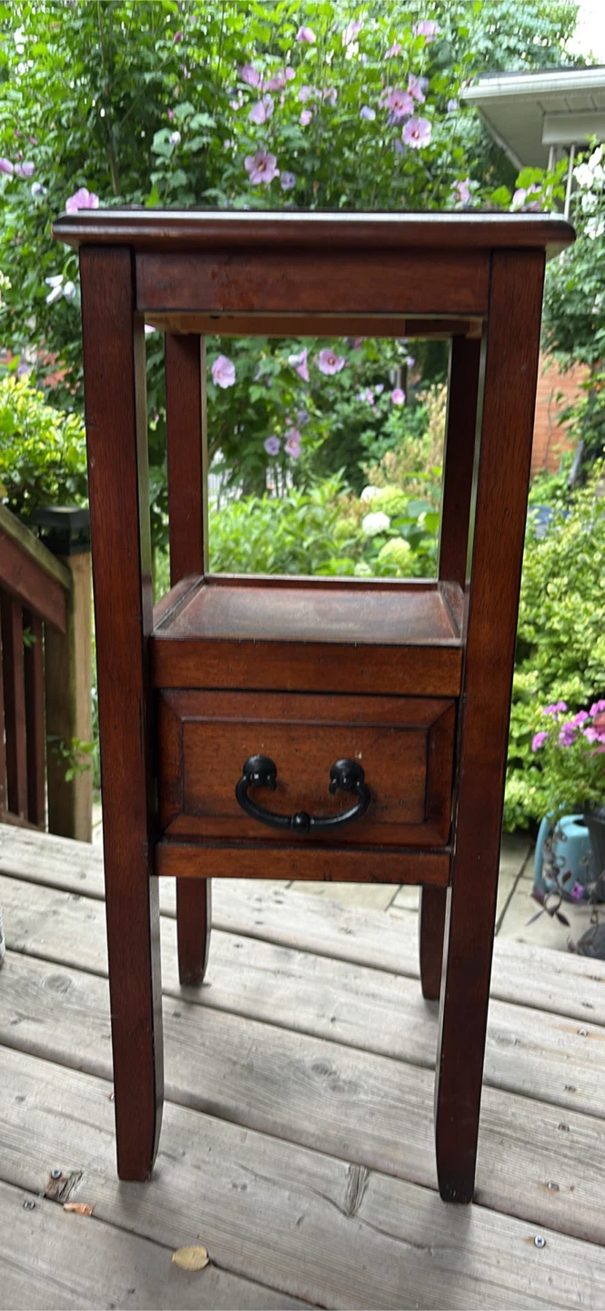 Wooden Accent Table with Drawer