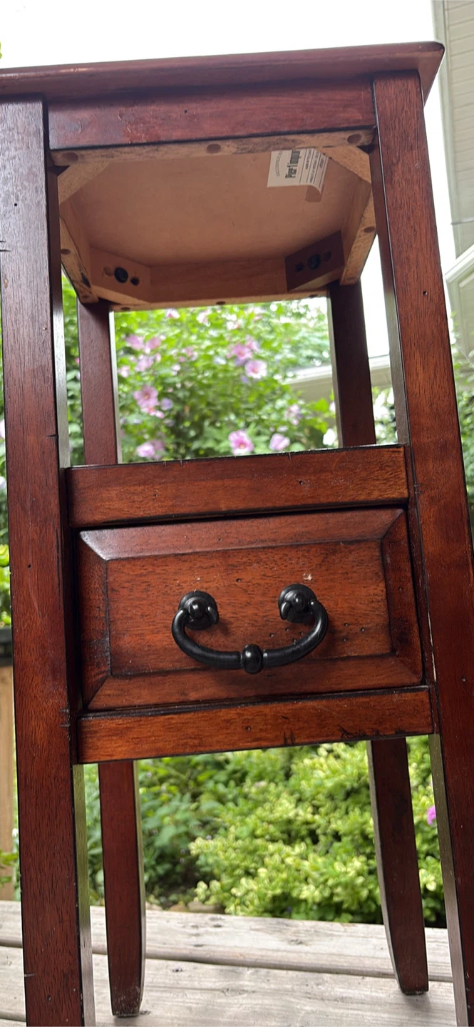Wooden Accent Table with Drawer - photo 2