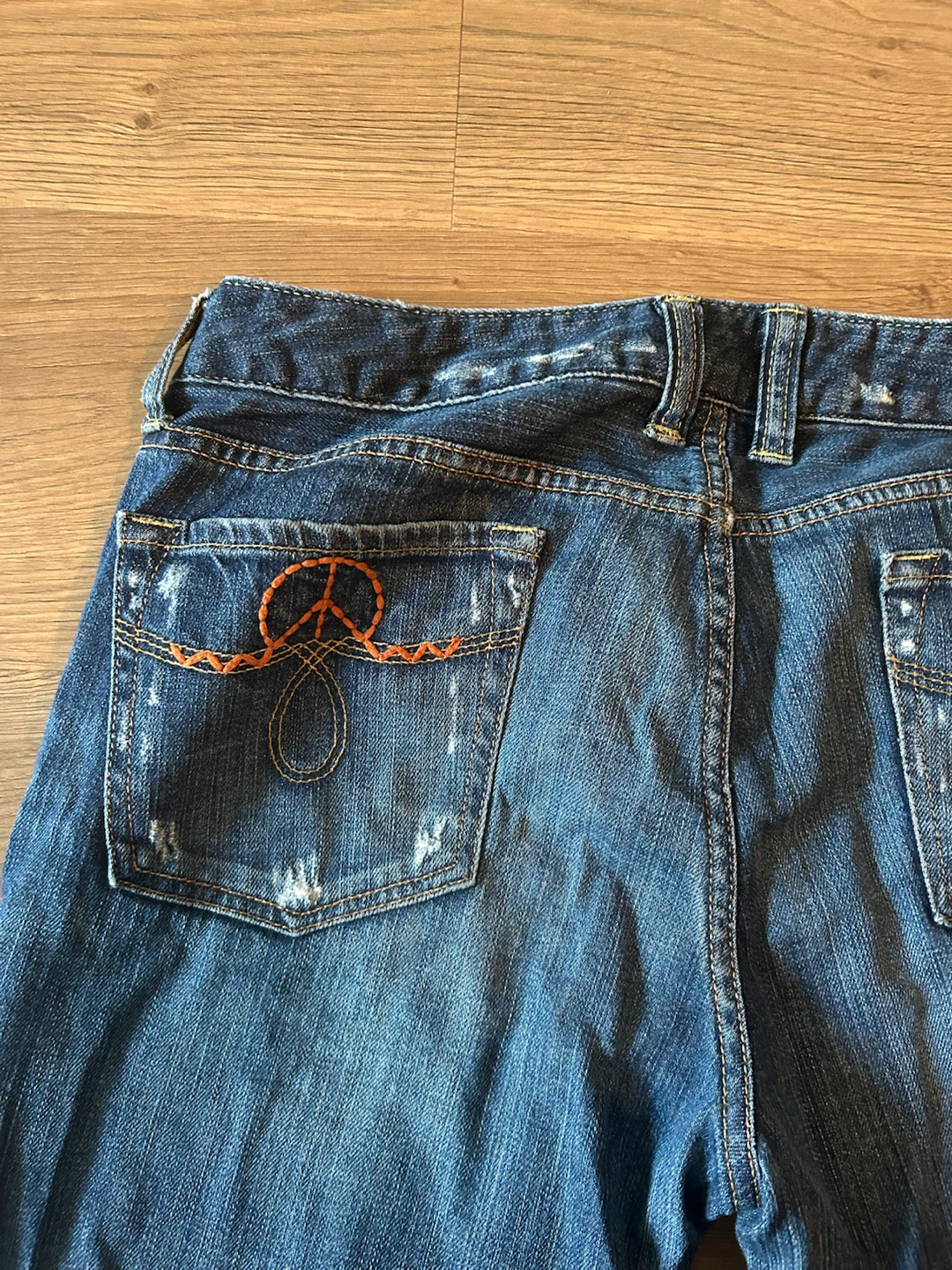 Embroidered Bootcut Blue Denim