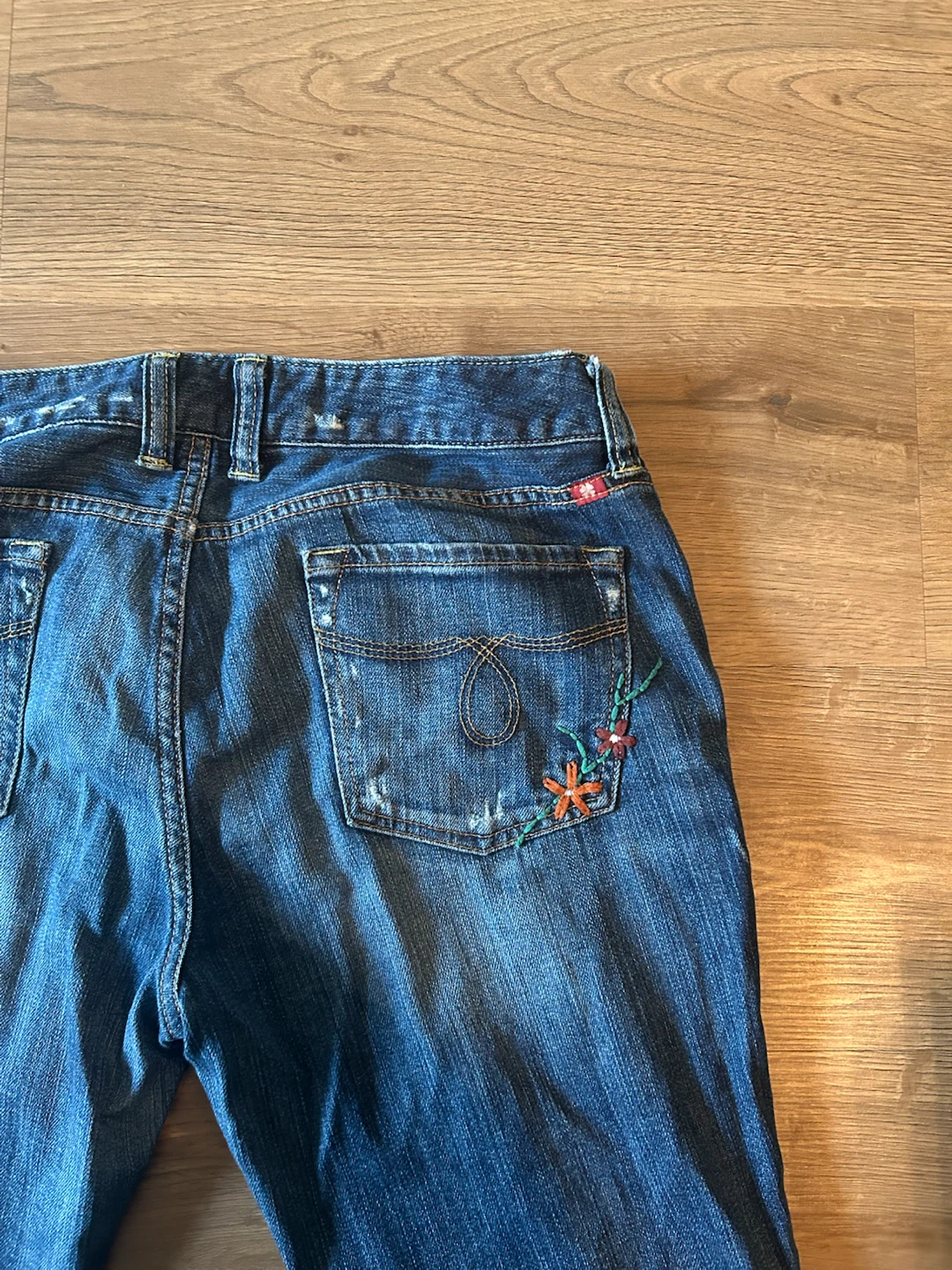 Embroidered Bootcut Blue Denim - photo 2
