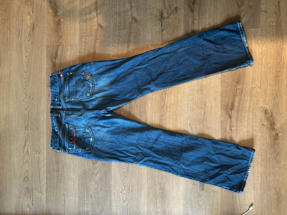 Embroidered Bootcut Blue Denim - photo 3