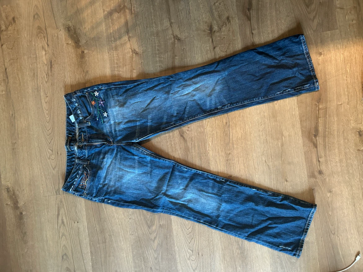 Embroidered Bootcut Blue Denim - photo 4