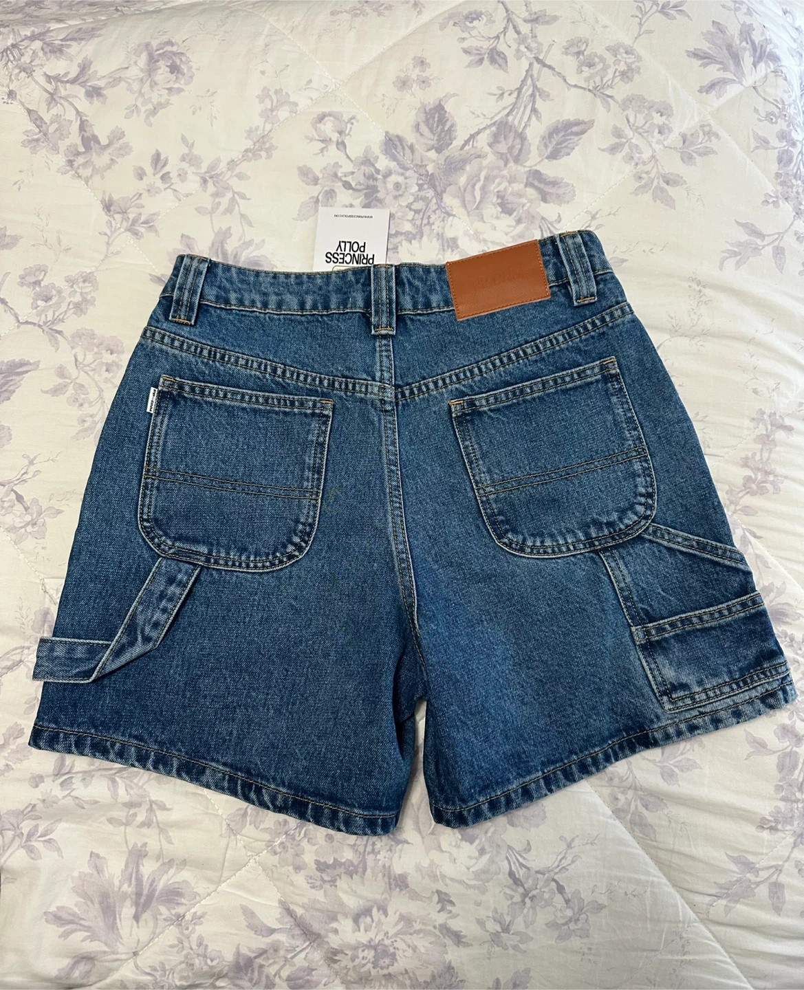 Princess Polly Denim Carpenter Shorts (Size 4) - photo 2