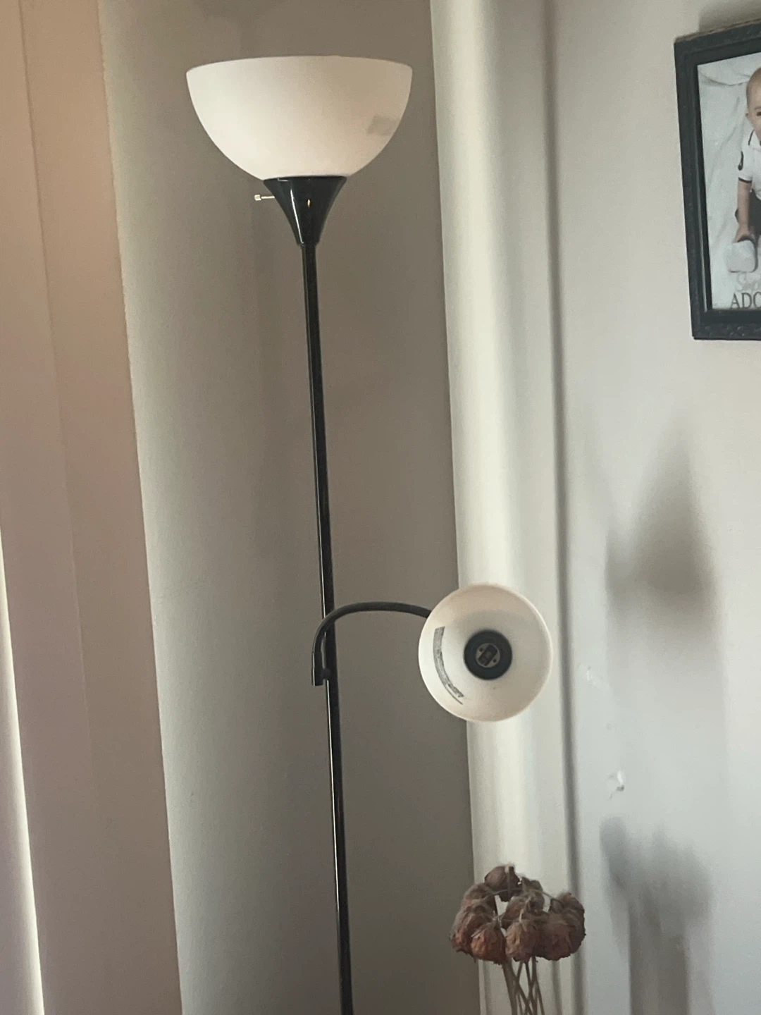 Black Floor Lamp with Adjustable Reading Light