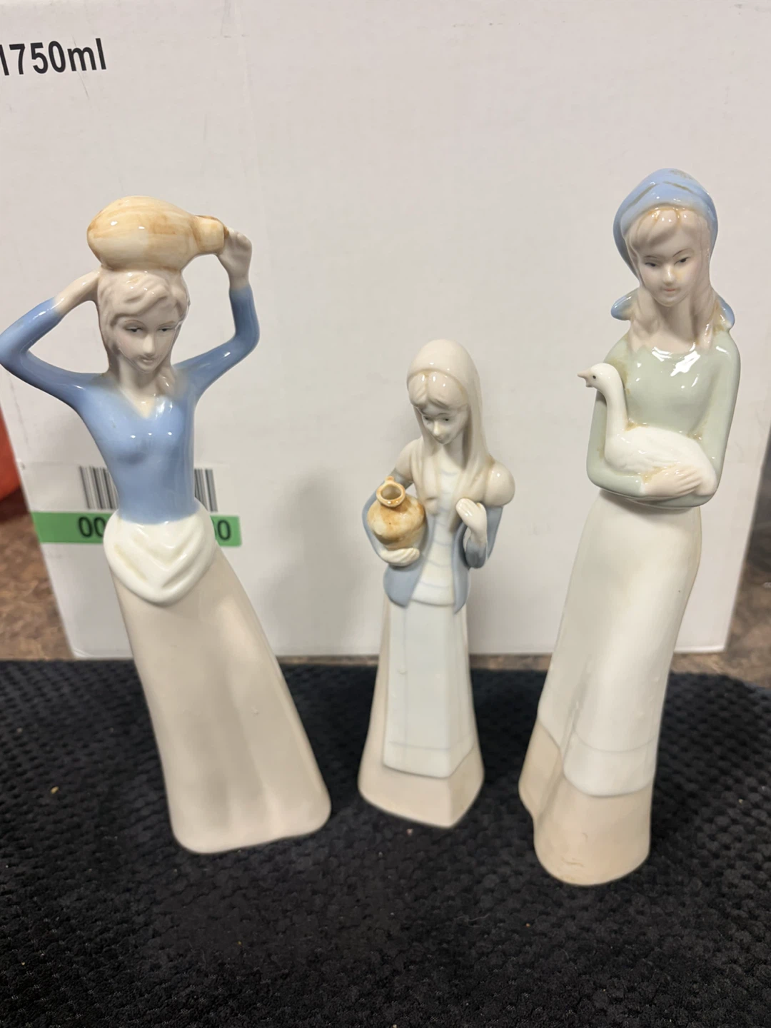 Porcelain figurines and vintage decanter - photo 3
