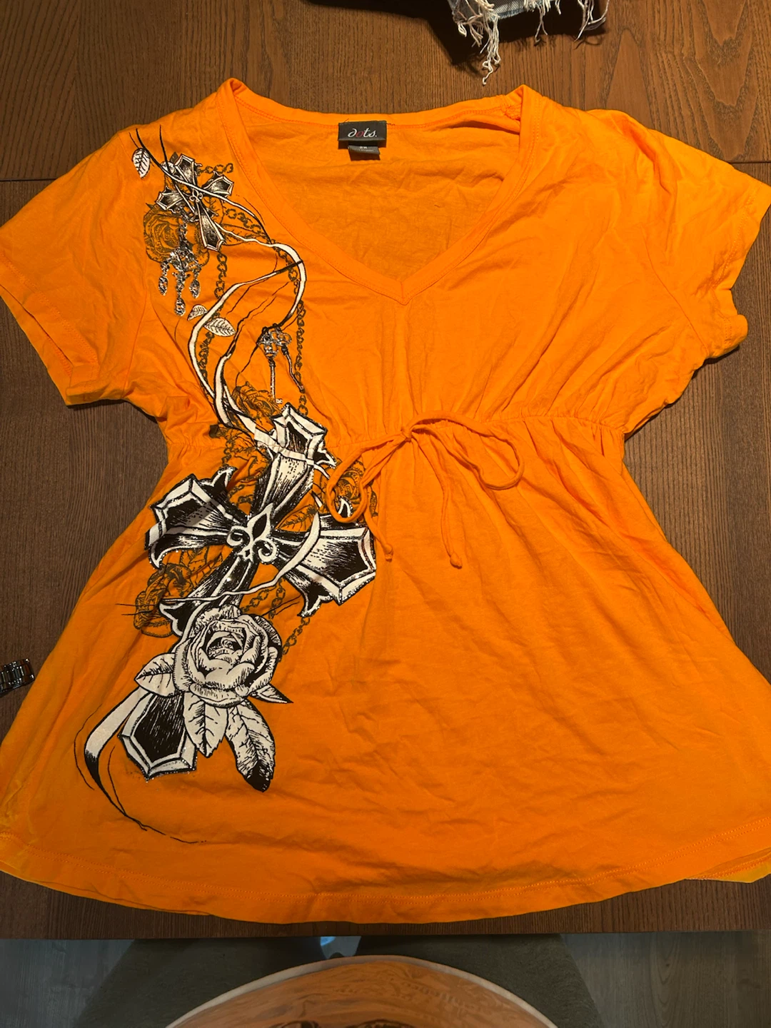 Cross and Rose Graphic Shirt