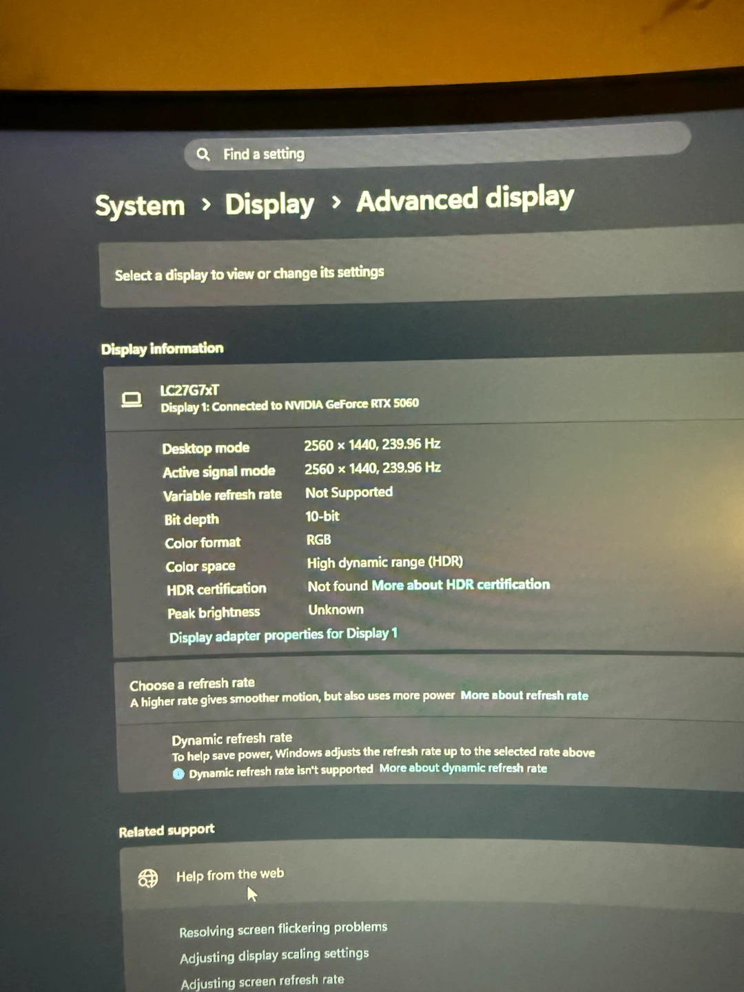 Samsung LC27G7xT 27" 1440p 240Hz Gaming Monitor