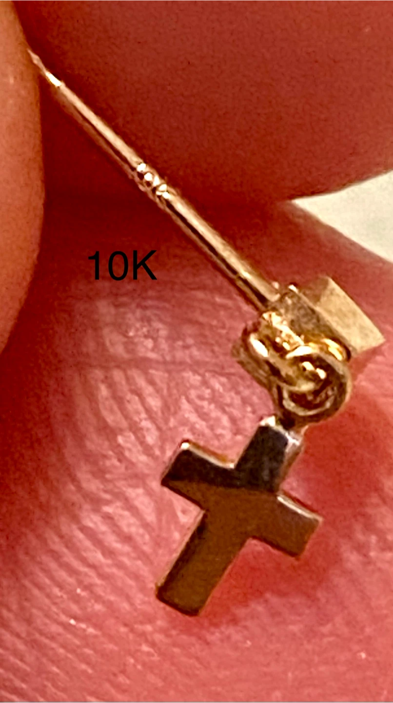 10K Gold Dangle Cross Earrings - photo 4