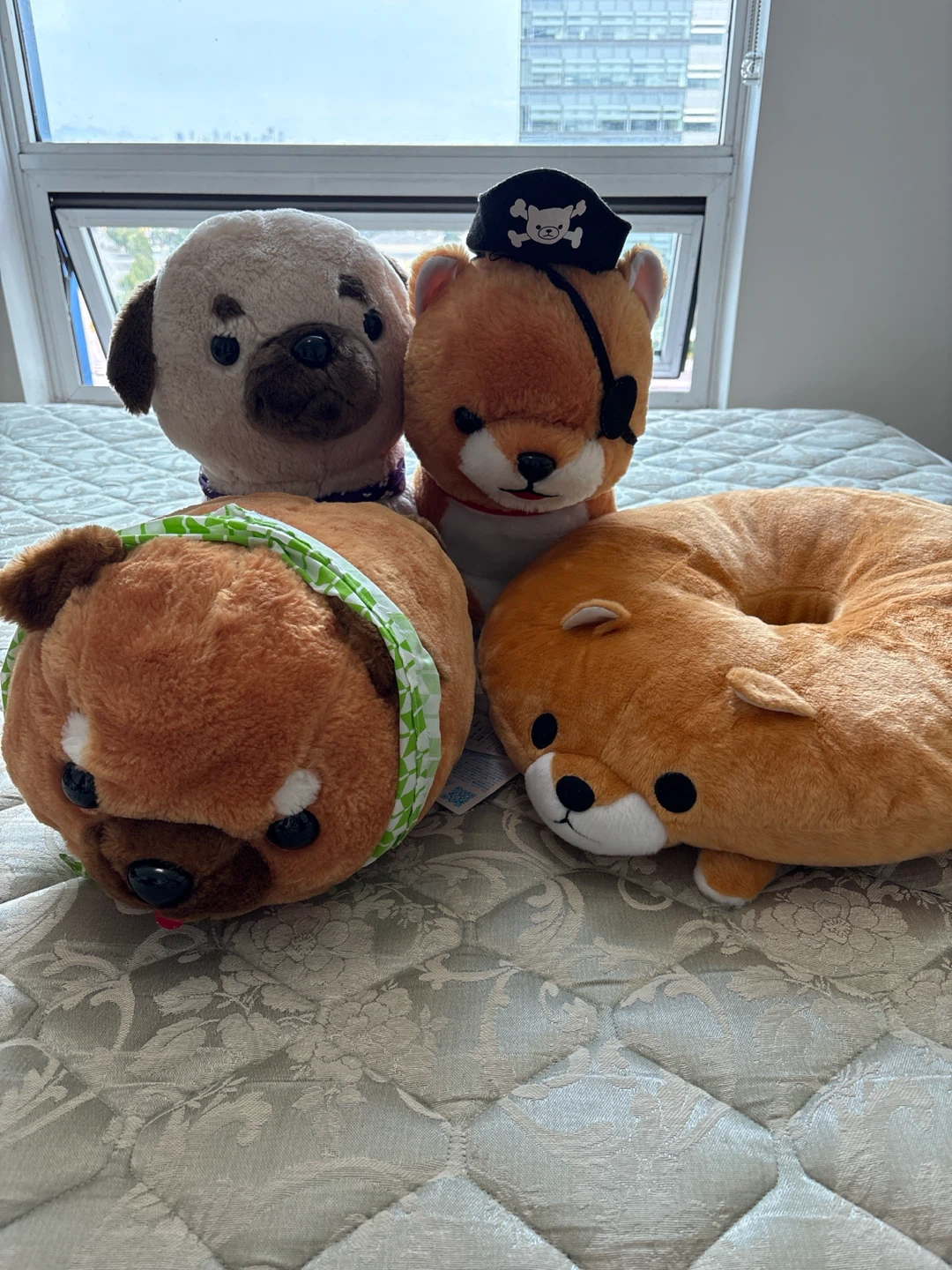 Set of 4 Plush Stuffed Animals - Dogs