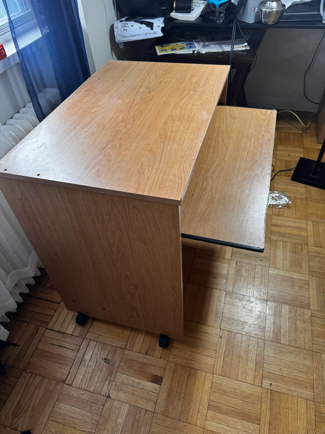 Wooden Desk with Pull-Out Keyboard Tray - photo 3
