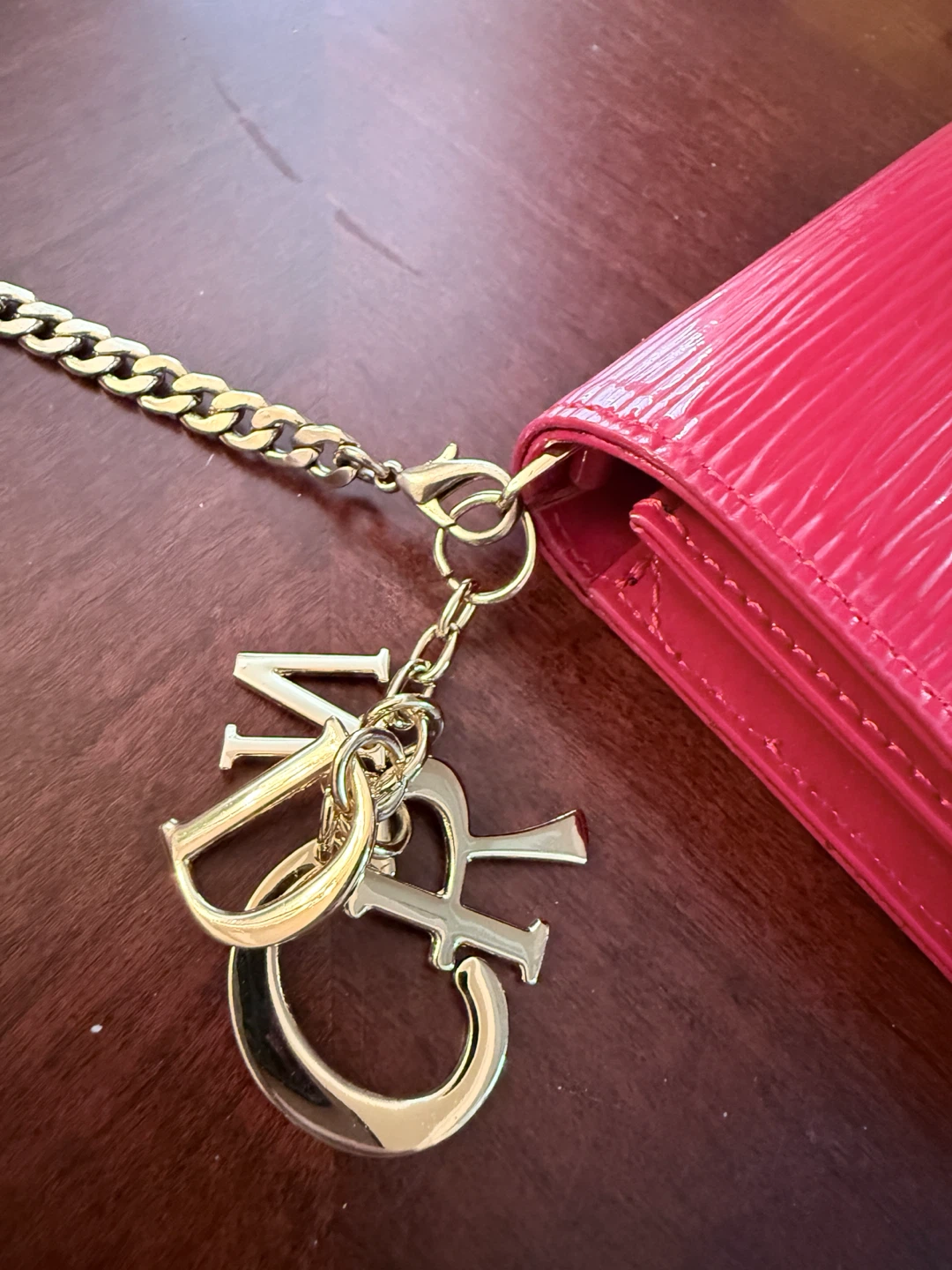 Pierre Cardin red Patent Leather Clutch Wallet with Chain - photo 4